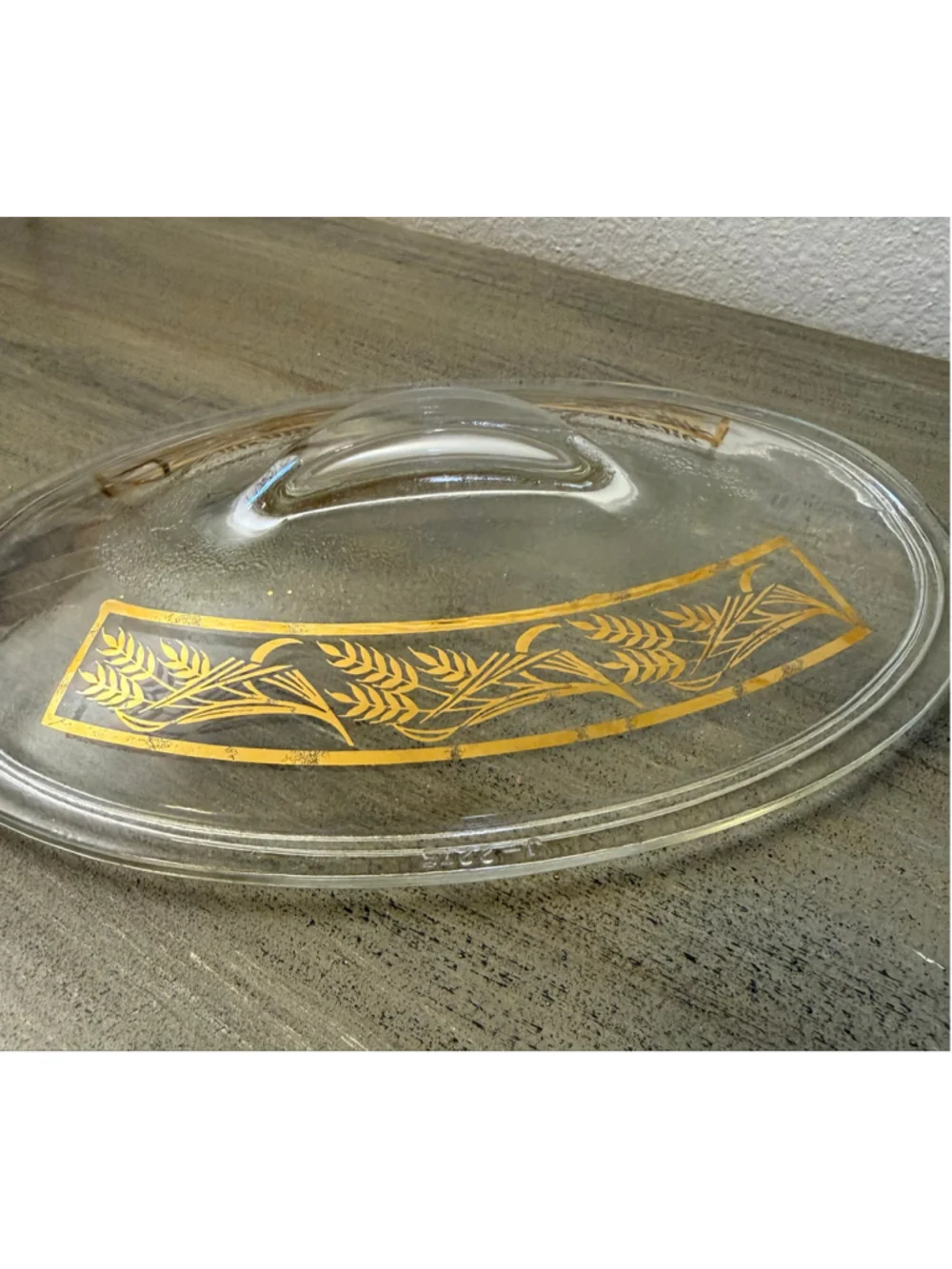 Vtg Mid-Century Glasbake Golden Wheat Casserole Dish J-235 J-2275 1 QT 10